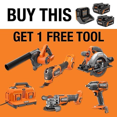 RIDGID 18V MAX Starter Kit Two 4.0Ah Batteries and Charger