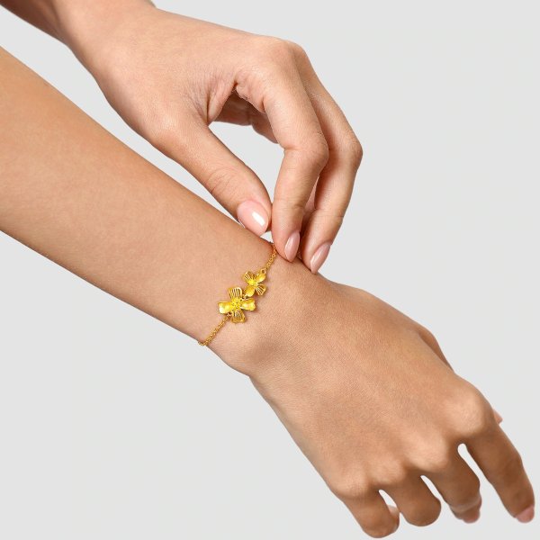 Floral Osmanthus Bracelet 999.9 Gold