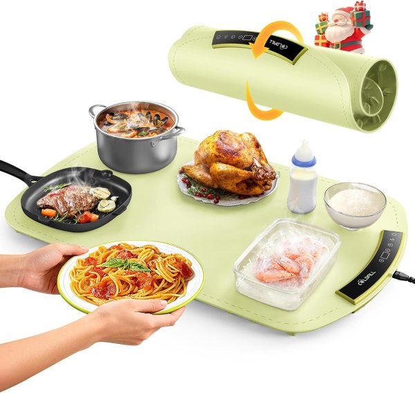 Electric Food Warming Mat 24x16 Inch Green
