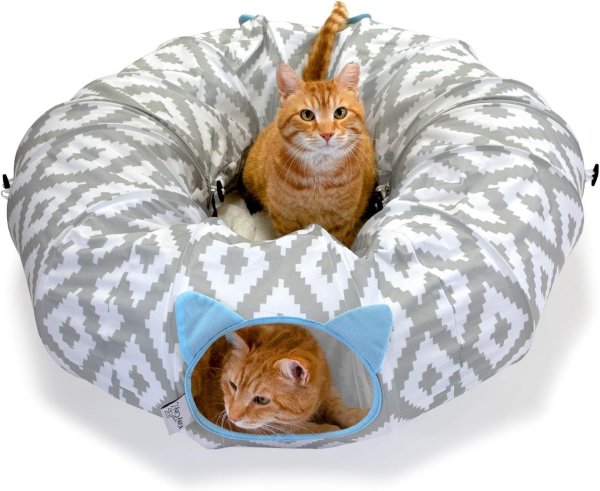 Kitty City Large Cat Tunnel Bed White