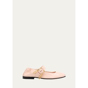 Bottega Veneta Astaire 皮革芭蕾平底鞋