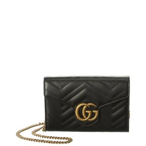 Gucci GG Marmont 皮革链条钱包