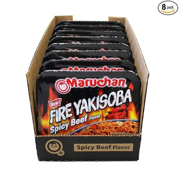 Maruchan Yakisoba Fire Spicy Beef Flavor, 3.99 Ounce (Pack of 8)