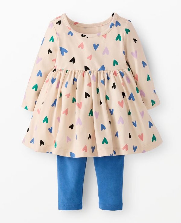 Baby Long Sleeve Skater Dress and Leggings Set