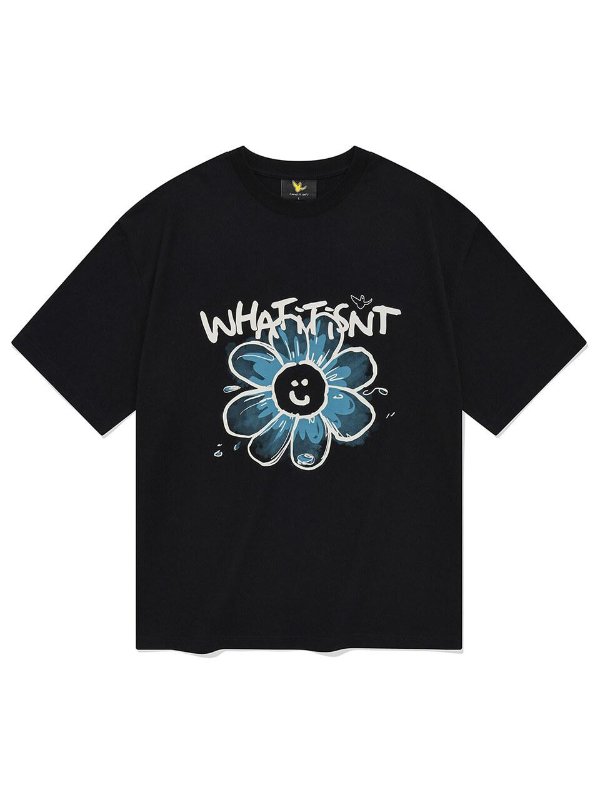 Wacky Willy Big Flory Graphic T-Shirt Black