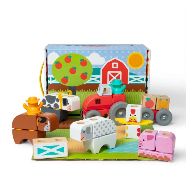 Melissa & Doug Blockables Farm Wooden Blocks 56 Pieces