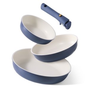 Carote 可拆手柄不粘锅 4件套 深蓝色