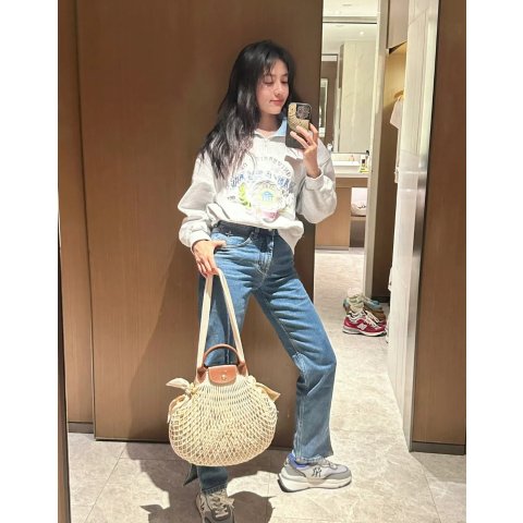 网兜包 梁洁同款粉色