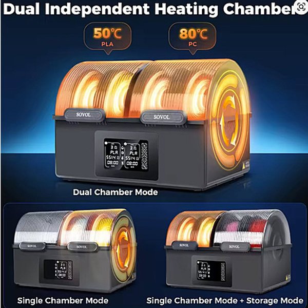 Sovol SH03 Filament Dryer Dual Heating 85°C 4-Roll