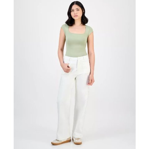 Women s Eyelet Patch-Pocket Pants