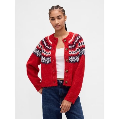 Fair Isle 羊毛开衫毛衣