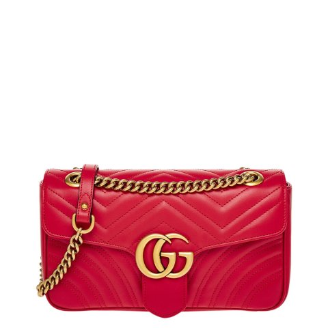 GucciGG Marmont 迷你皮革单肩包