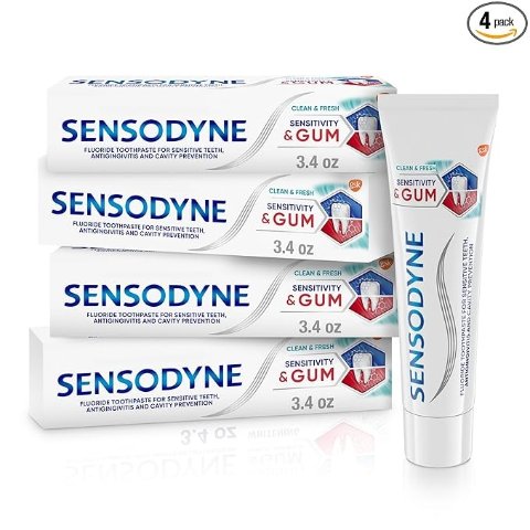 Sensitivity & Gum Sensitive Toothpaste 3.4 Ounce (Pack of 4)