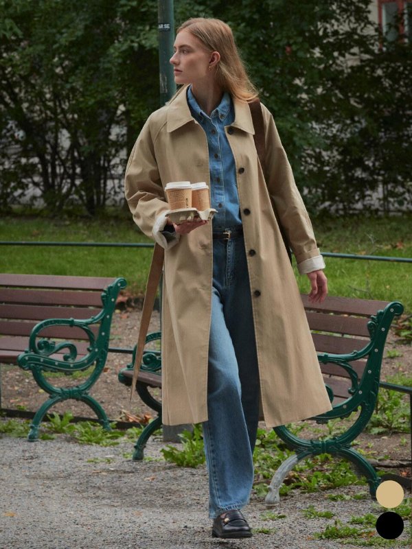 TILLIDIE Long French Trench Coat TIFA02CT01