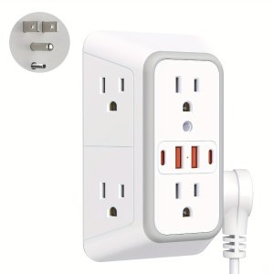 6位墙插 4USB孔 白色