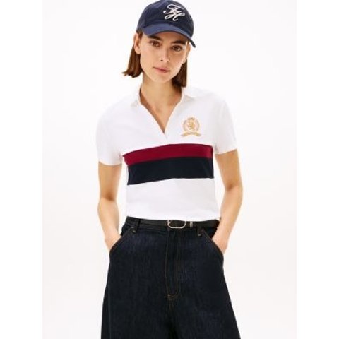 Block Stripe 刺绣标识弹力POLO衫