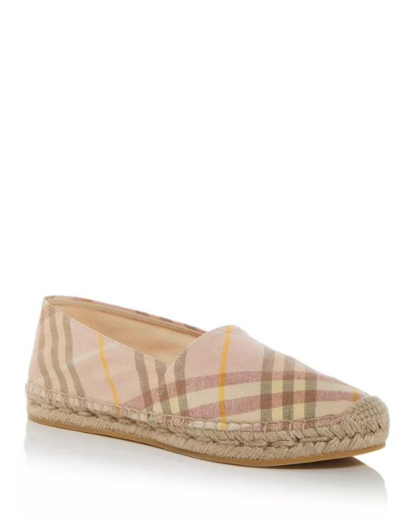 Burberry Mews Check Espadrille Flats Women