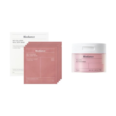 BIODANCE 粉色胶原蛋白水凝胶面膜 4片+60片棉片