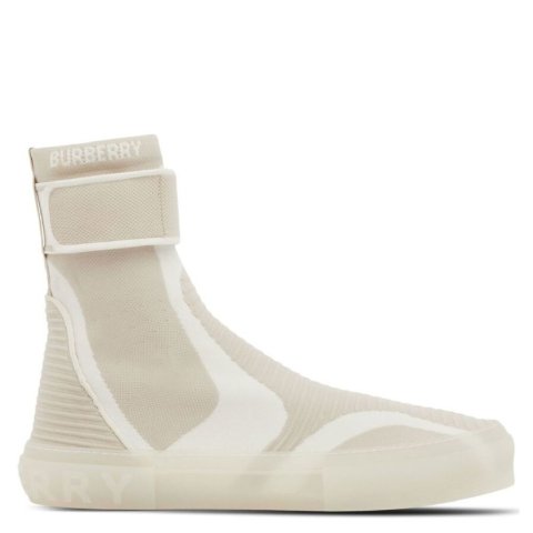 Burberryw/code "CLR40"Men s Vanilla Beige Knitted Sub High-Top Sock Sneakers