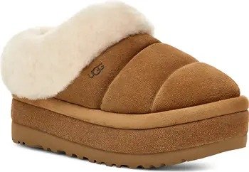 Tazzlita Genuine Shearling Trim Platform Slipper Women