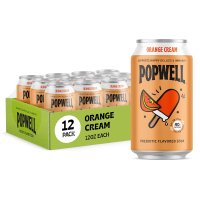 Popwell 橙味奶油咖啡因益生元苏打水 12罐