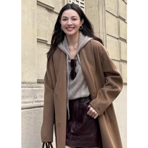 Arona 双面系带大衣钟楚曦相似款