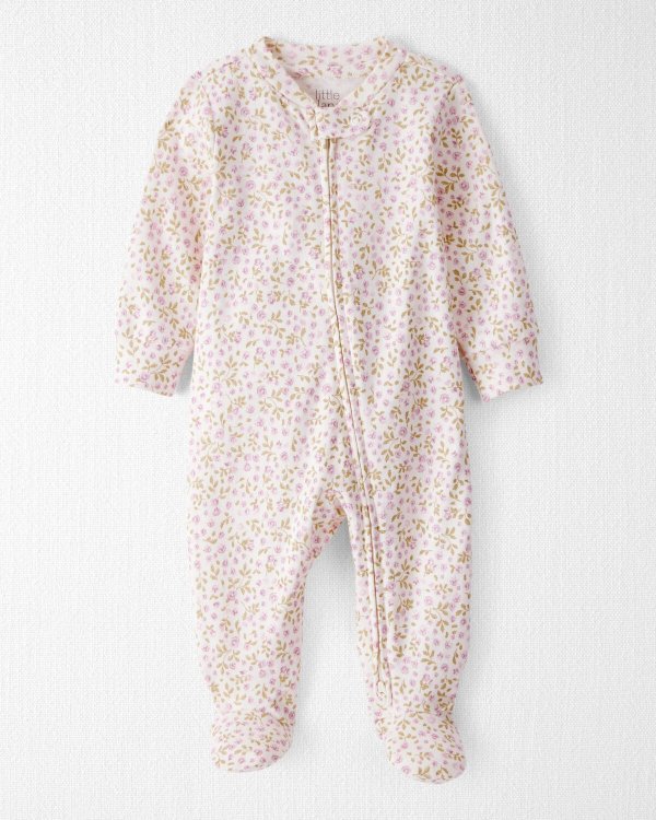 Organic Cotton Baby Girl Sleep Pajamas Botanic Muse