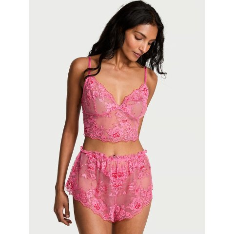 蕾丝吊带短裤套装