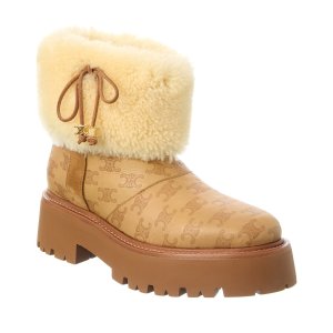 Celine Triomphe 羊皮短靴