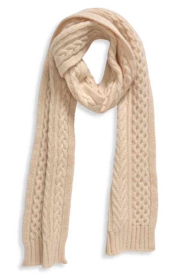 Aran Cable Cashmere Scarf
