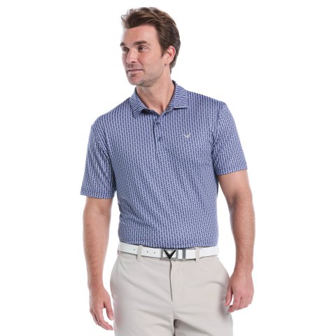 人字纹印花男士POLO衫