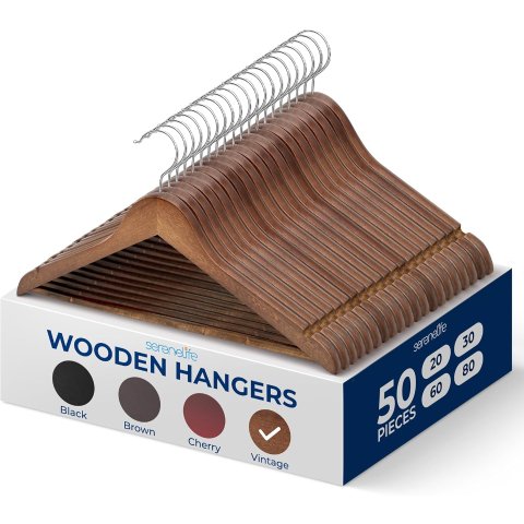 SereneLife 木质衣架 50个