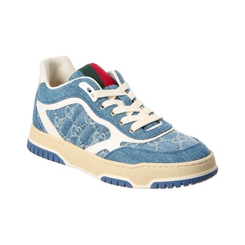 Re-Web GG 牛仔皮革运动鞋