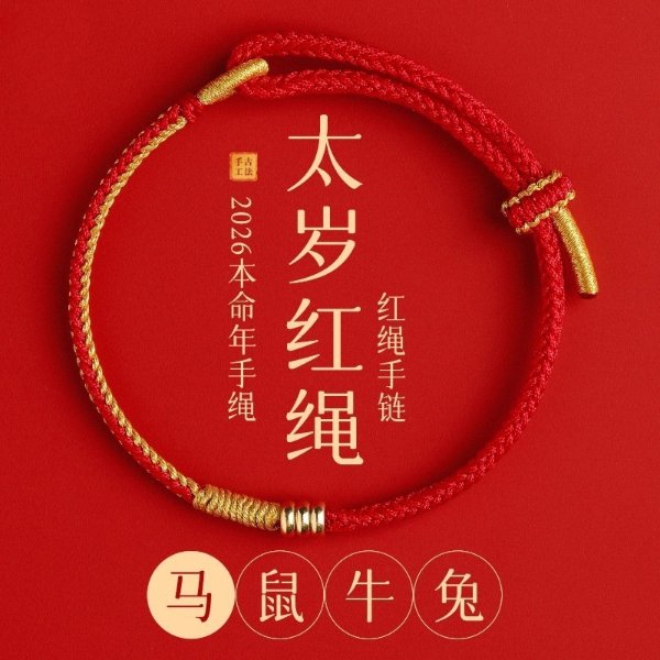Putuo 2026 Red Rope Bracelet Zodiac Horse Female