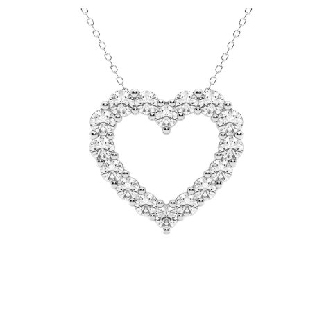 14K Lab-Grown Diamond Heart Pendant 3.00 ct