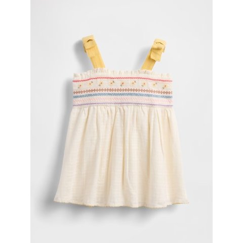 刺绣绑带婴儿连衣裙