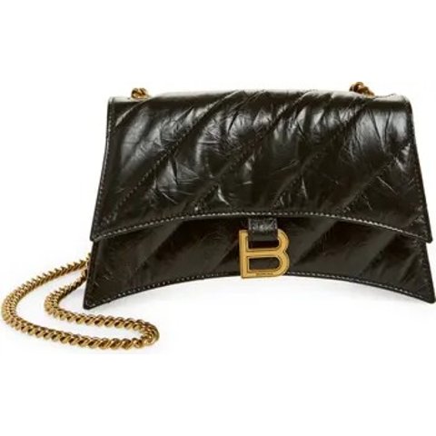 Hourglass 绗缝皮革链条钱包