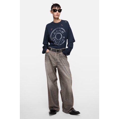 1981 U Shimmy Goth 宽松牛仔裤 粉色水晶