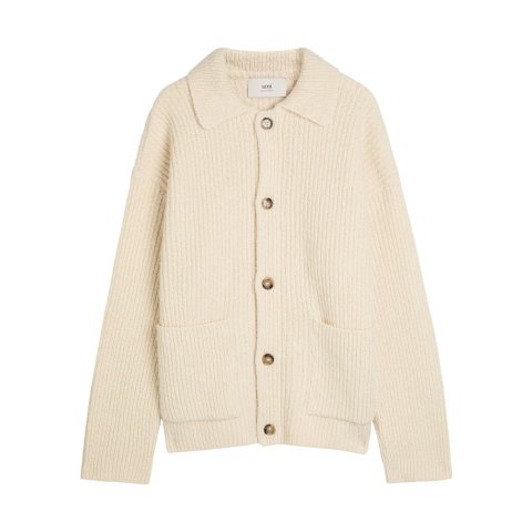 罗纹羊毛混纺开衫