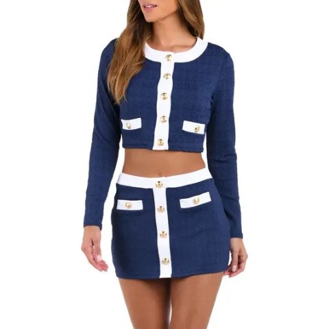 Adaline 拼色短款防晒泳衣