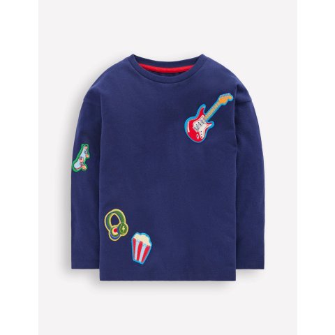 Badge Long Sleeve T-shirt College Navy