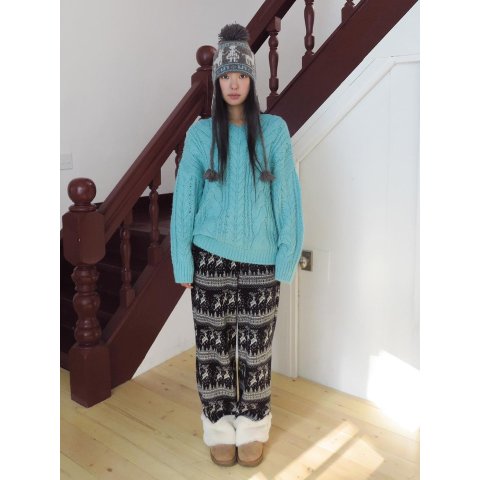 Nordic 黑色皮毛裤