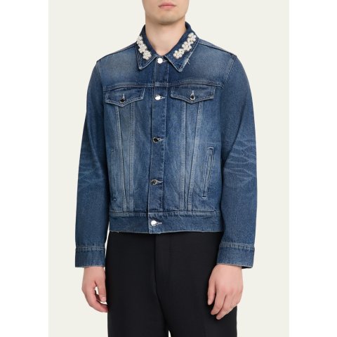 珍珠领牛仔夹克