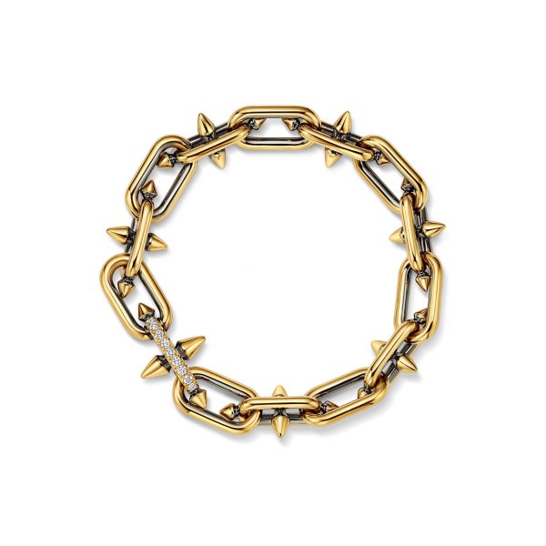 Tiffany & Co Blackened 18k Yellow Gold Diamond Bracelet