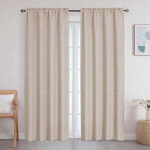WelvetBLK 亚麻窗帘 84寸 2片装
