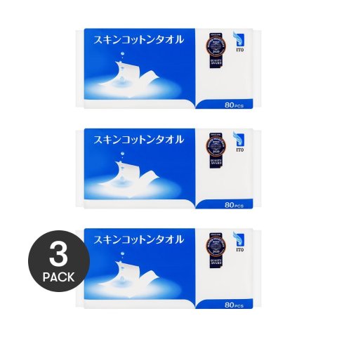 纯棉洁面巾 80片*3