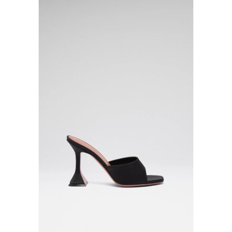 AMINA MUADDI Lupita Slipper 95mm Black Satin