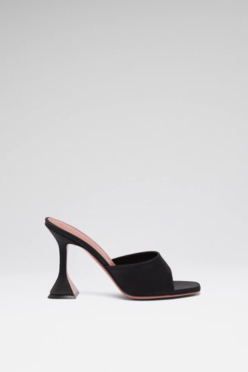 AMINA MUADDI Lupita Slipper 95mm Black Satin