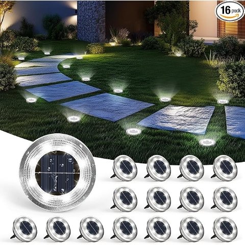  隐藏式太阳能庭院花园地灯 16个