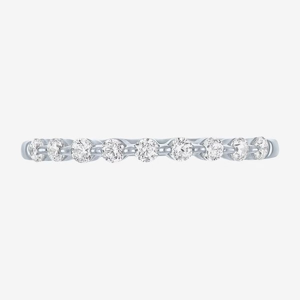 10K White Gold Women's Diamond Wedding Band 1/2 CT